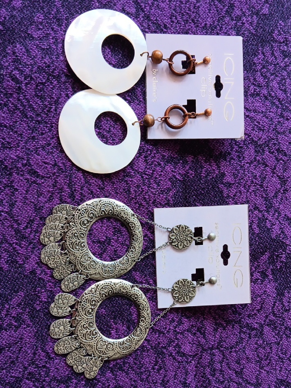 Boho Style Statement Earrings. Set Of Two.